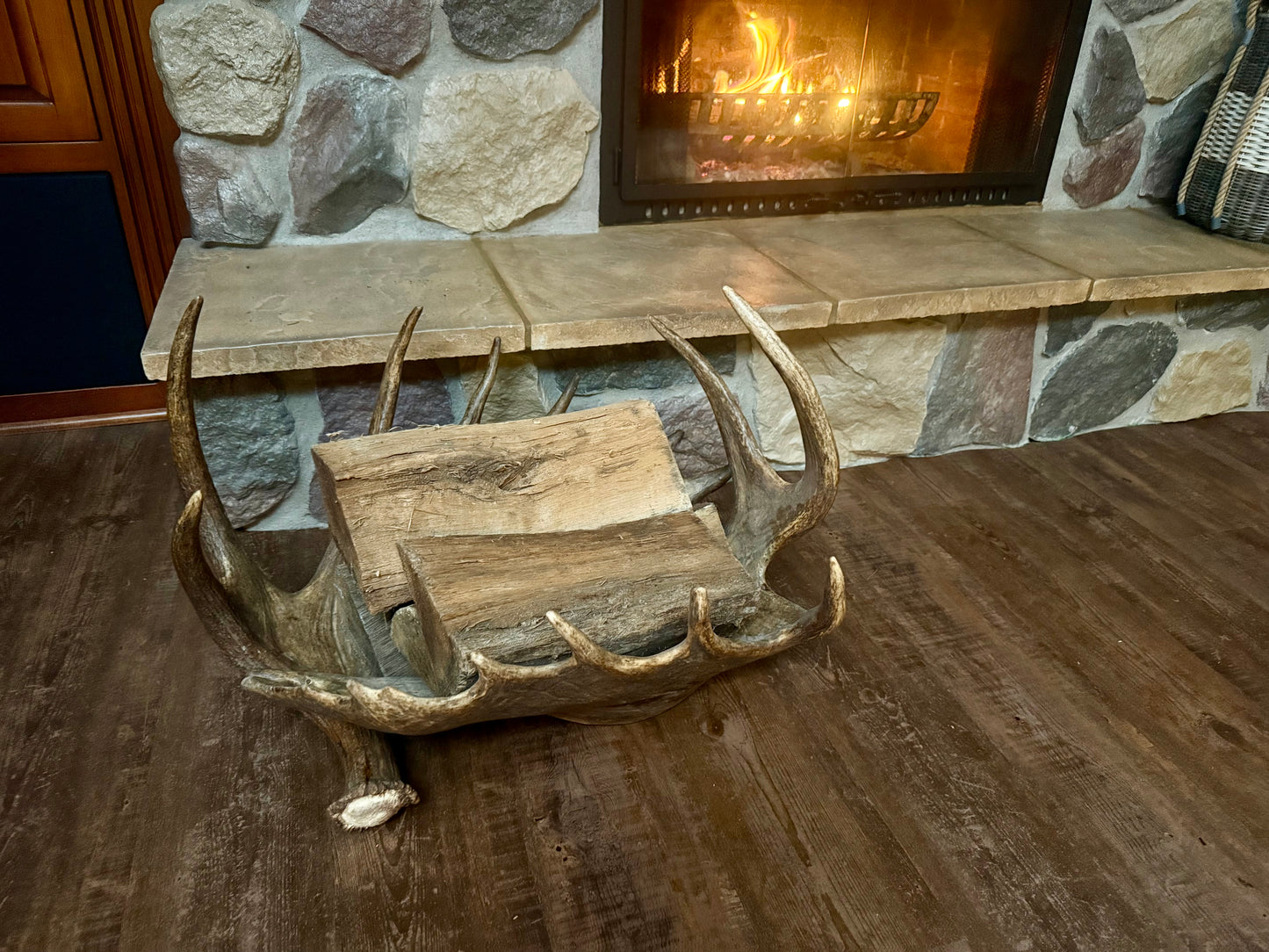 Moose Antler Firewood Holder
